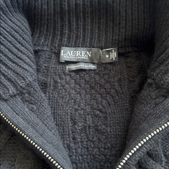 Ralph Lauren 1/4 zip Cream Cable Knit Sweater - Picture 3 of 4